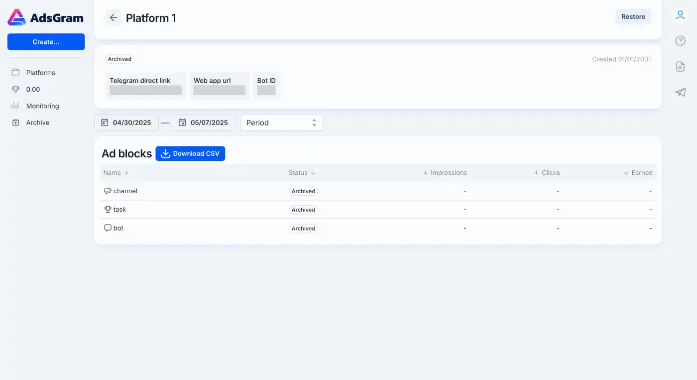 Archive platform