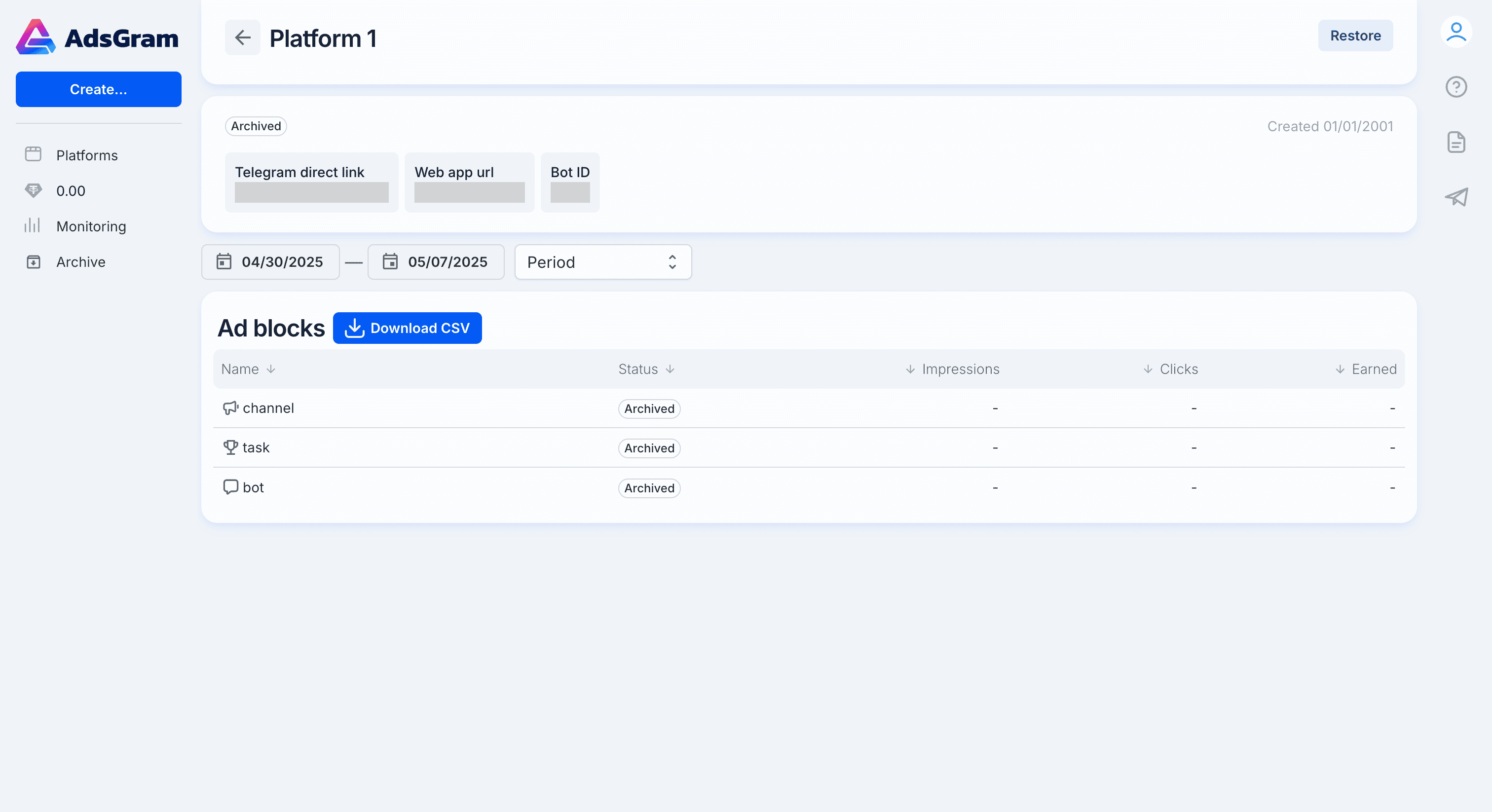 Archive platform