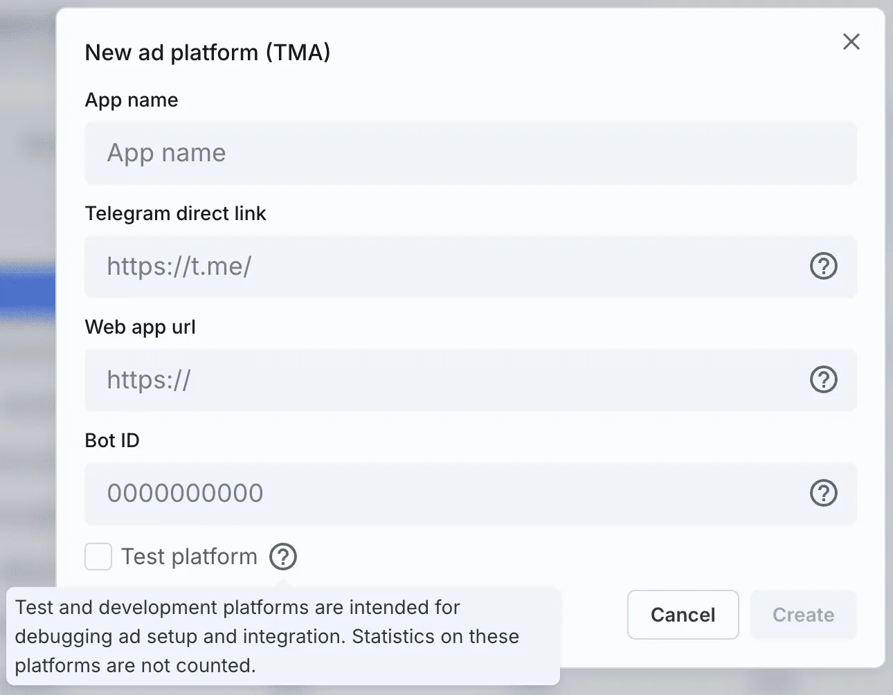 Create platform