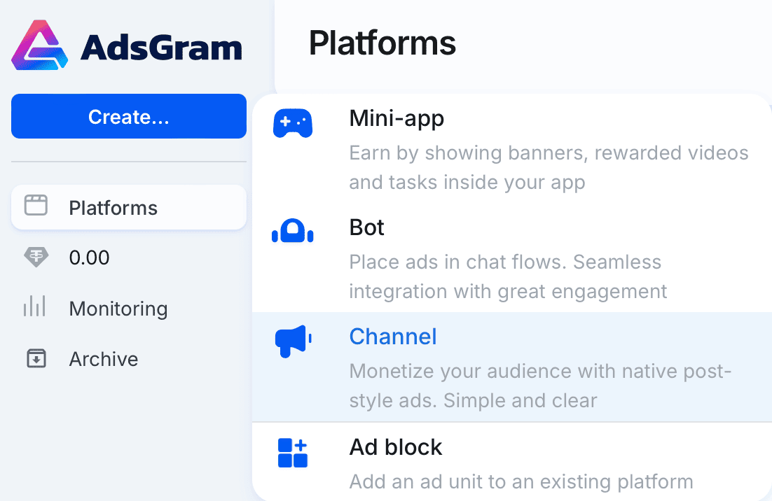 Create platform