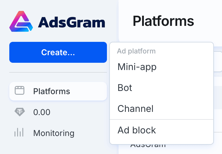 Create platform