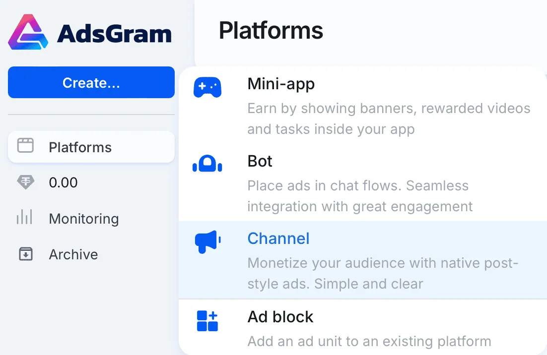 Create platform