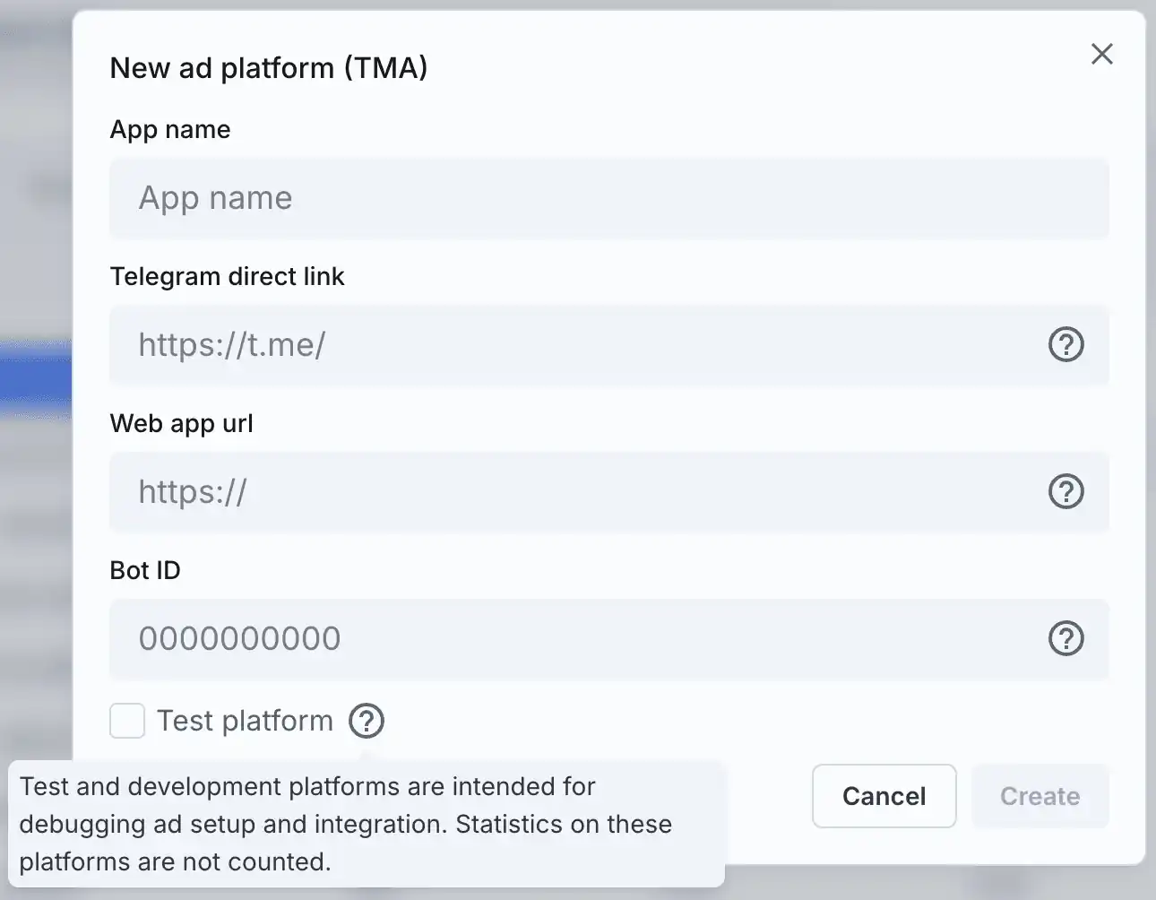 Create platform