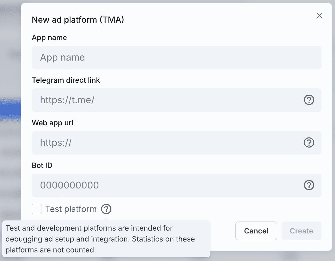 Create platform