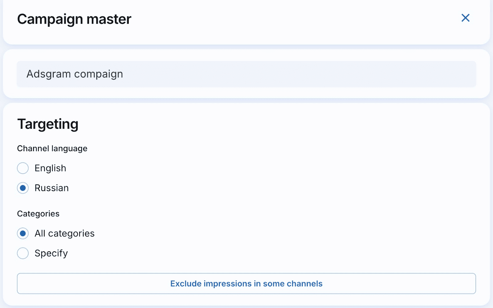 Exclude channel shows