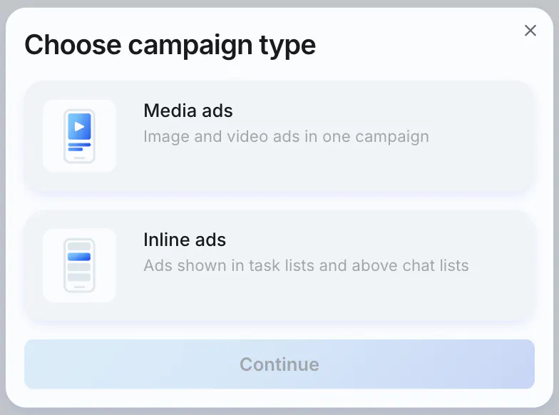 Choose ad format