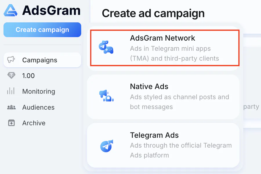 Select AdsGram Network