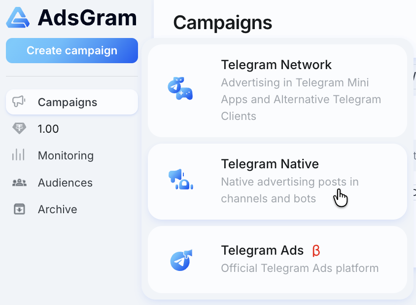 Вибір Telegram Native