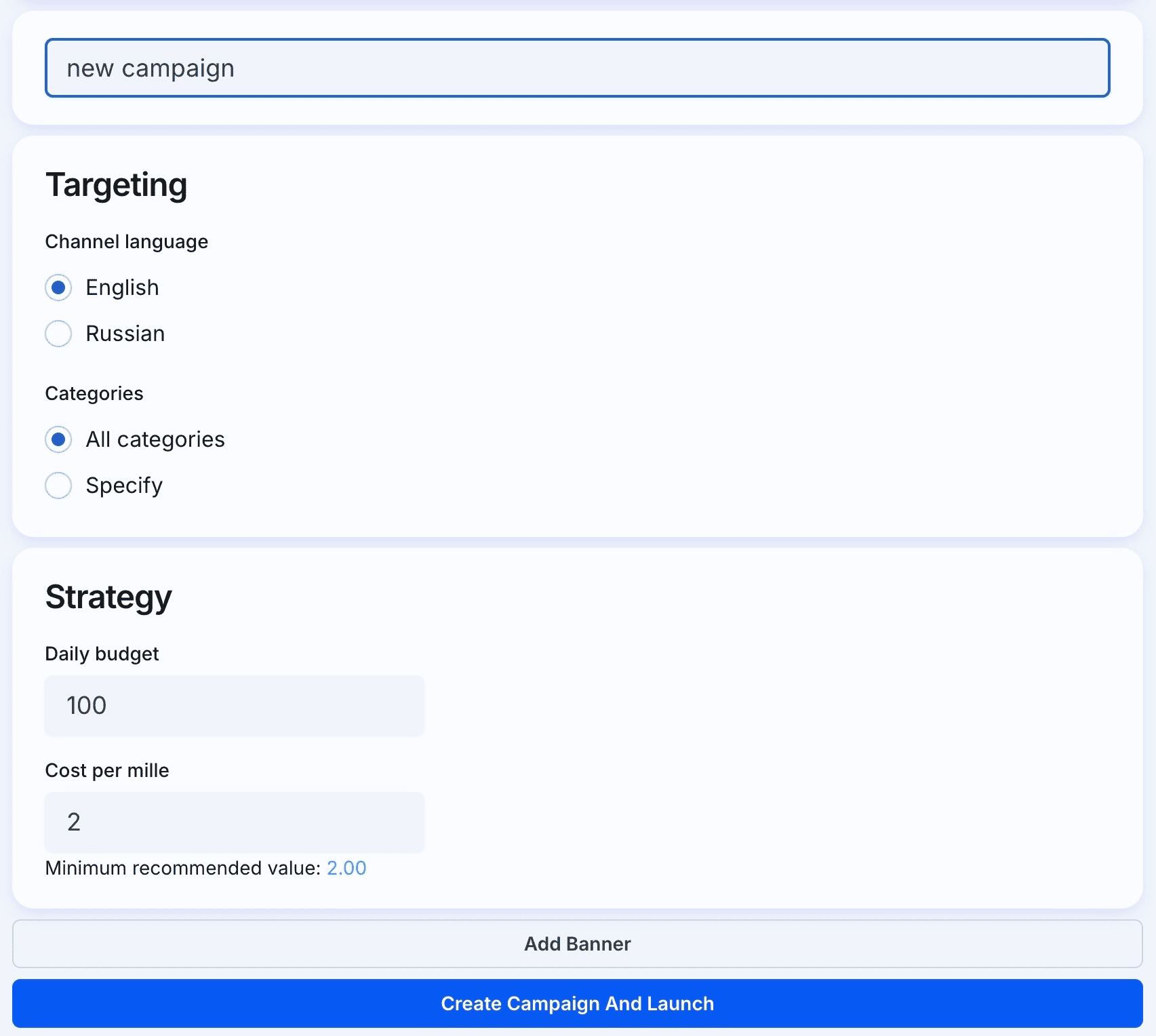strategy targeting channel campaign
