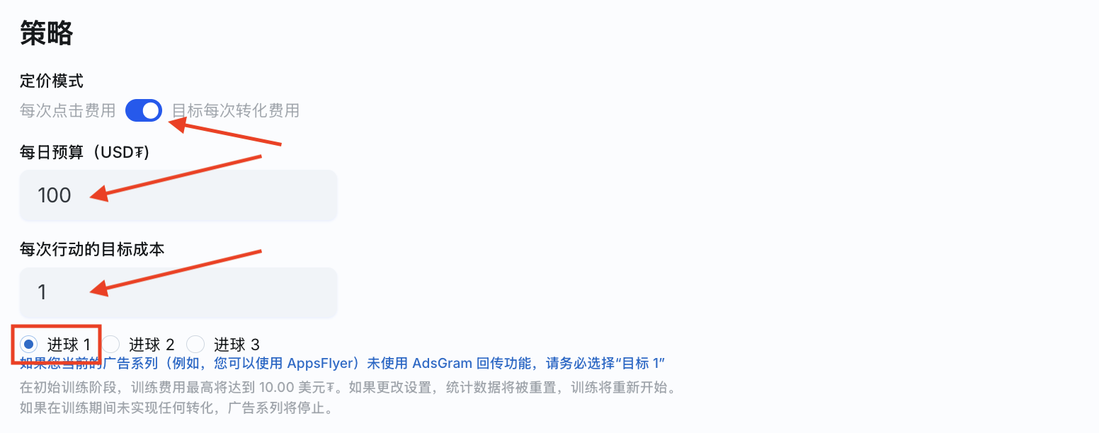策略 目标每次转化费用