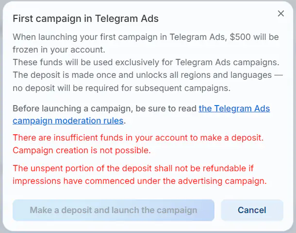 TgAds first campaign