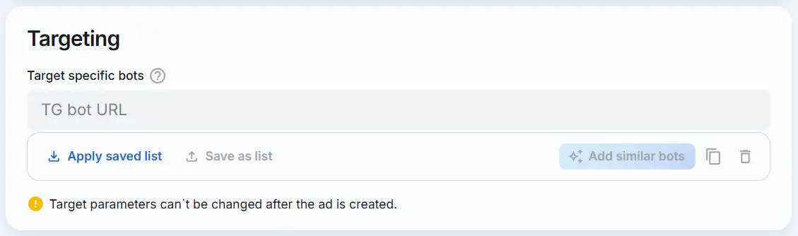 TgAds targeting bots